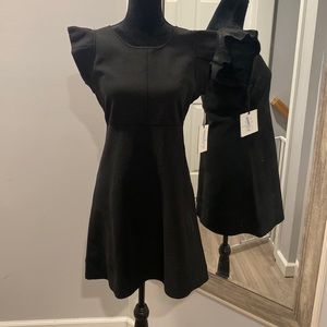 NWT NEW Victoria Beckham black flutter sleeve dress bodycon